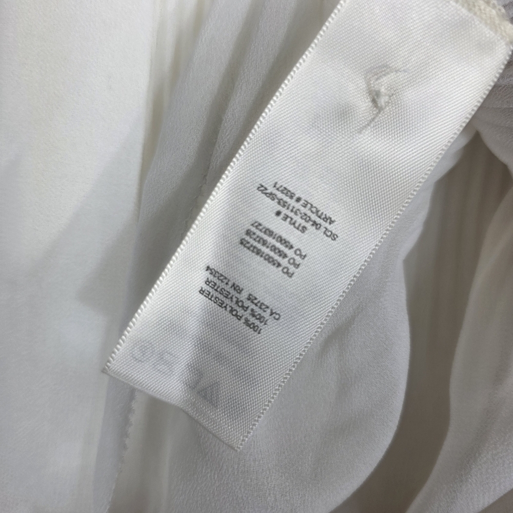 Wilfred White Pleated chiffon button down Blouse with Neck Tie - Picture 8 of 13